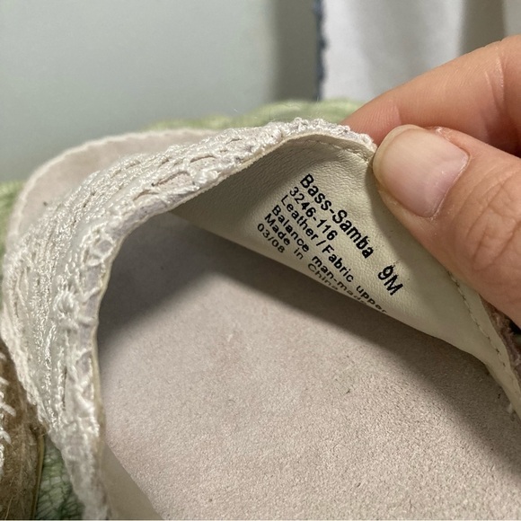 Bass Samba White Light Gray Suede Lace Slip on Flat Espadrille Sandals NWOB - Picture 6 of 7